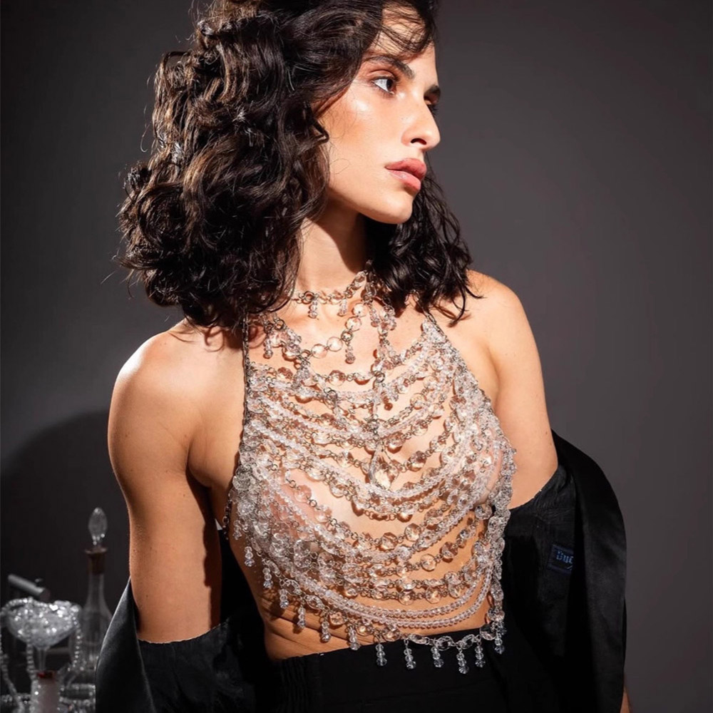Body Jewelry Vest - Chaleco con cuentas hecho a mano,