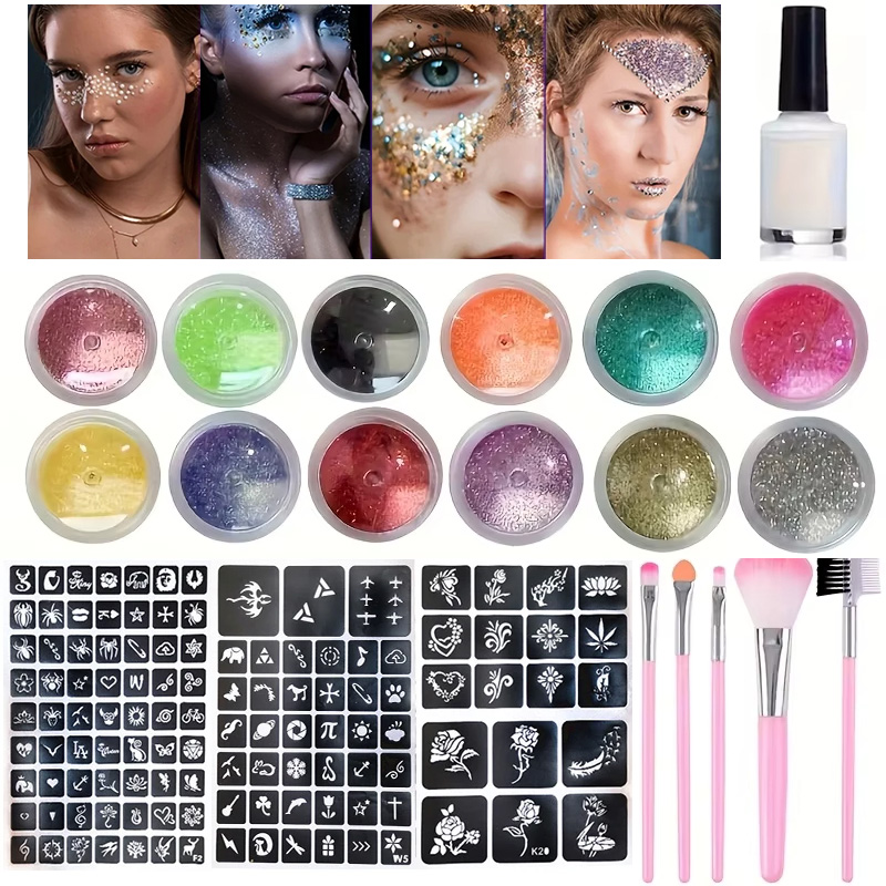 Body Jewelry Glue - 12 colores de tatuaje Flash DIY
