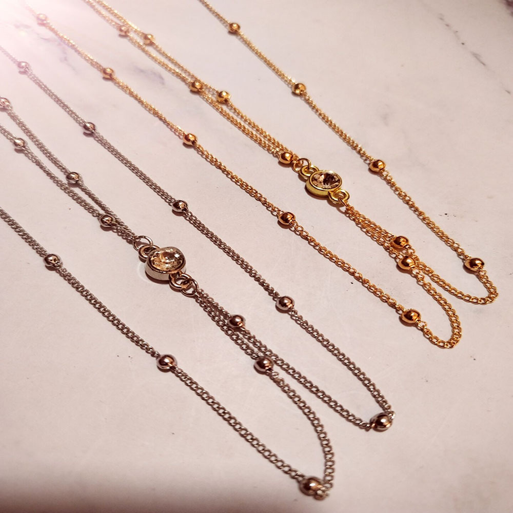 Cadena de vientre delicada CZ  - Body Jewelry Gold Plated reseña y precio