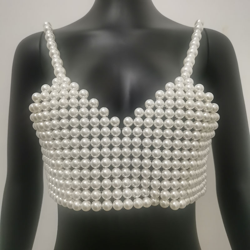 Top de perlas hecho a mano par - Body Jewelry Vest reseña y precio
