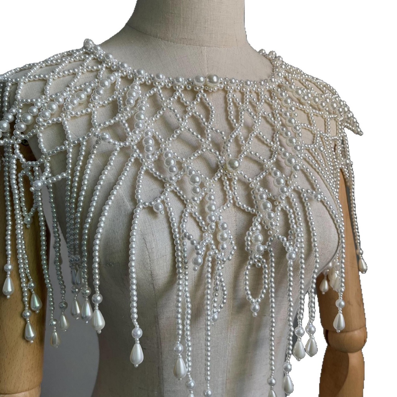 Cadena corporal de perlas hech - Body Jewelry Vest reseña y precio