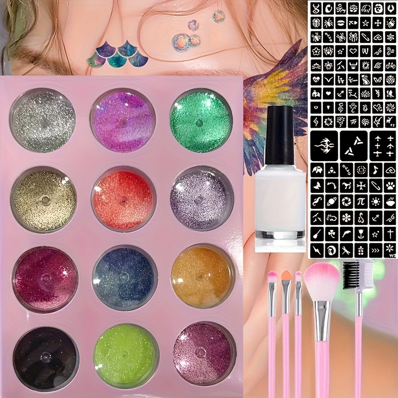 DIY tatuaje Flash 12 colores d - Body Jewelry Glue reseña y precio