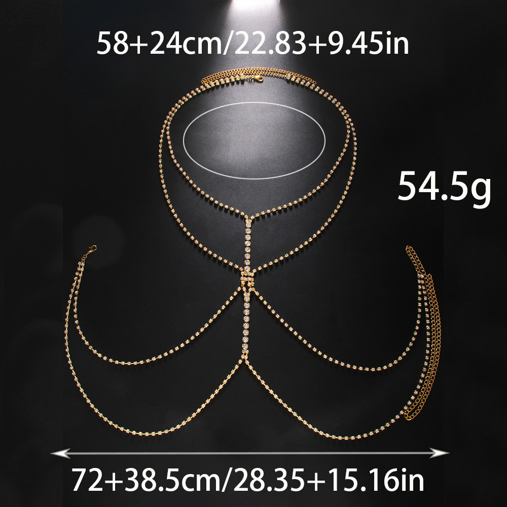 Cadena corporal multicapa de a - Body Jewelry Gold Plated reseña y precio