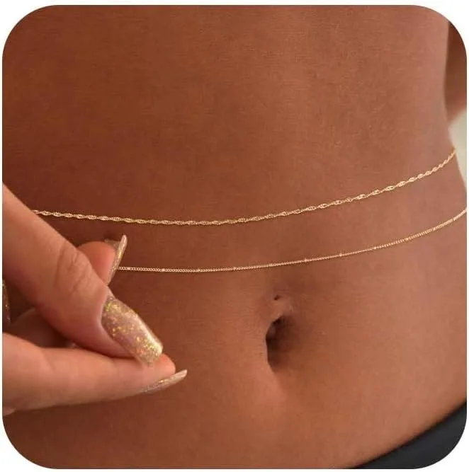 Cadena de cuentas de cintura a - Body Jewelry Gold Plated reseña y precio