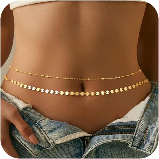 Cadena para el vientre chapada - Body Jewelry Gold Plated reseña y precio
